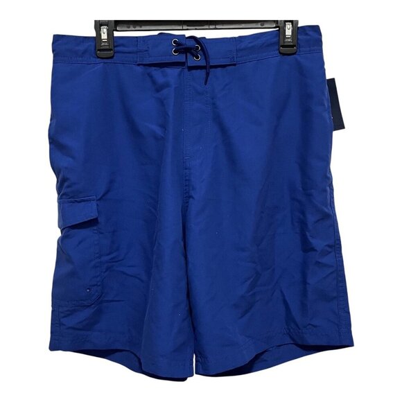Club Room Small Mens Quick Dry Swim Trunks With Mesh Lining & Cargo Pockets Blue - Picture 1 of 8
